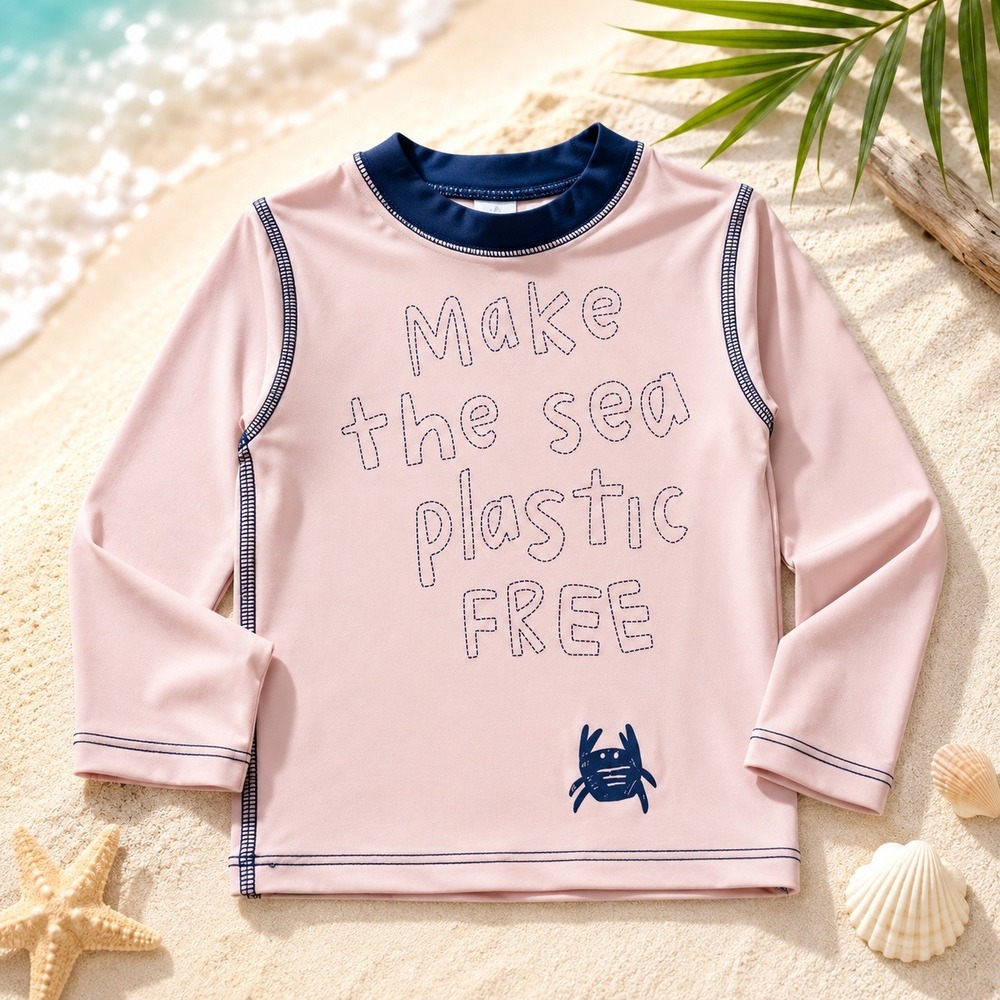 Mon Coeur‎ Rash Guard 6-12M Pink Recycled UV Swim Top NWT Infant Swim Sea Crab